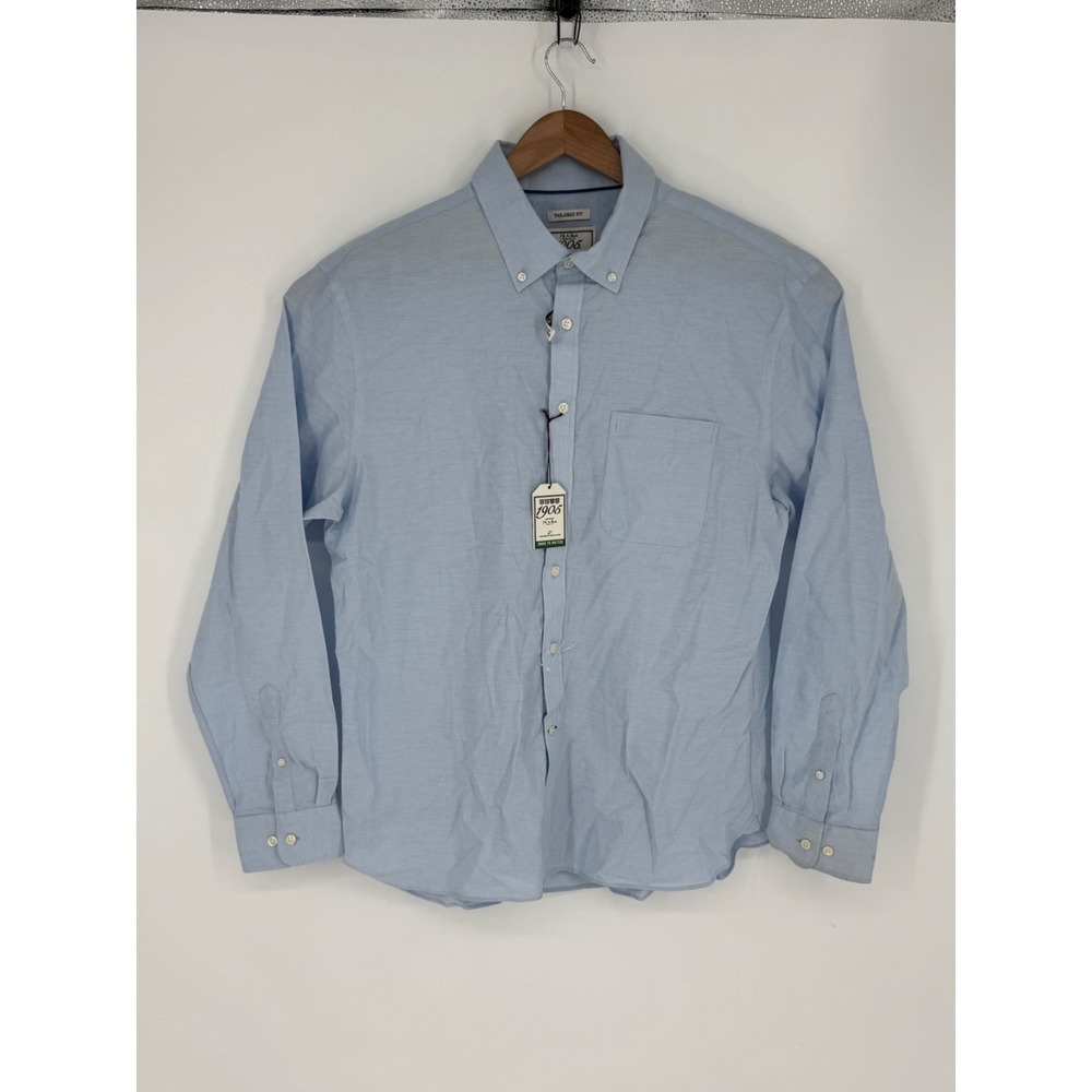 NWT Jos A Bank 1905 Tailored Fit Shirt Men's Light Blue Sz XL 100% Cotton F0